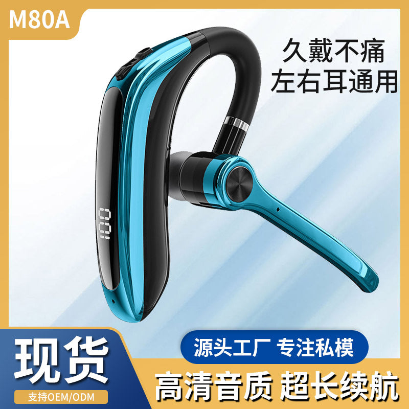 M80A Wireless Ear-hanging Bluetooth Headset Long Endurance Noise Reduction Bone Conduction Driving Business In-ear Single Ear